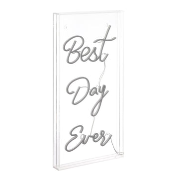 Best Day Ever Contemporary Glam Acrylic Box USB Operated LED Neon Light - JONATHAN Y